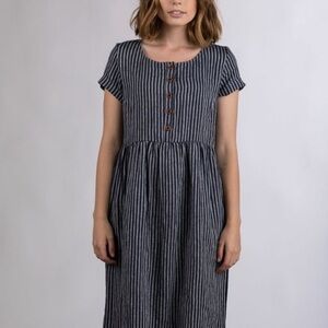 Pyne & Smith Indigo Stripe No. 11 Linen Dress - no flaws, Excellent Condition